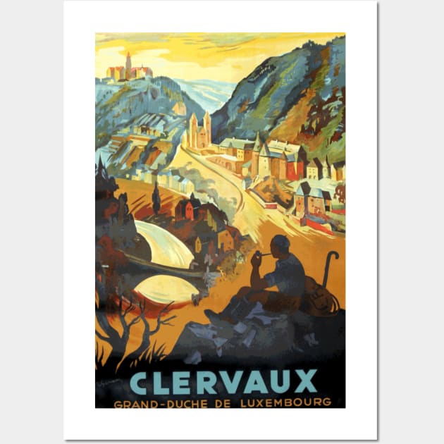 Clervaux, Luxembourg - Vintage Travel Poster Design Wall Art by Naves